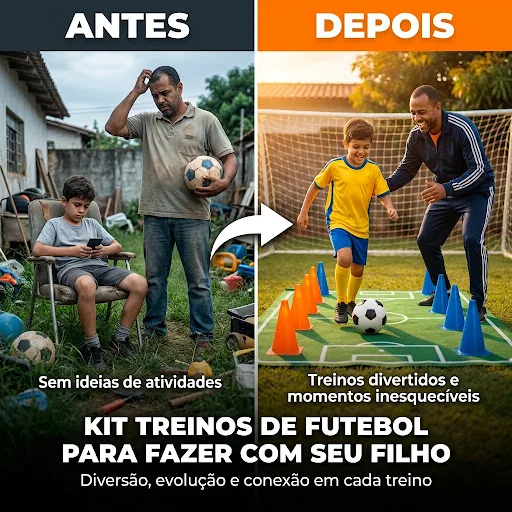 Antes e Depois do Treino de Futebol